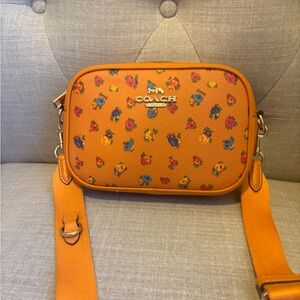 Coach Orange Floral Crossbody Bag